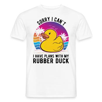 Canard en caoutchouc Cadeau Canard Grinçant Canard Bain Canard - T-shirt homme - blanc - Devant - AI Model Male 178 dark (178cm)