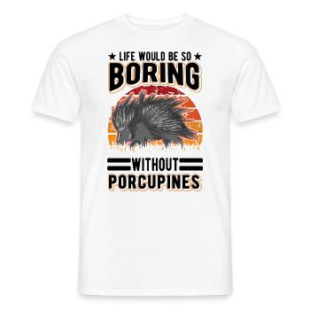 Porc-épic Cadeau Porc-épic - T-shirt homme - blanc - Devant - AI Model Male 178 dark (178cm)