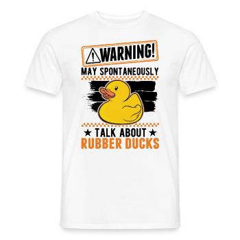 May spontaneously talk about Rubber Ducks - Men's T-Shirt - white - Front - AI Model Male 178 dark (178cm)