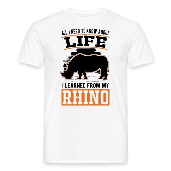 Rhinocéros Cadeau Rhinocéros - T-shirt homme - blanc - Devant - AI Model Male 178 dark (178cm)