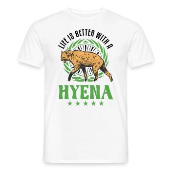 Life is better with a Hyena Earth Wolf Hyena - Men's T-Shirt - white - Front - AI Model Male 178 dark (178cm)
