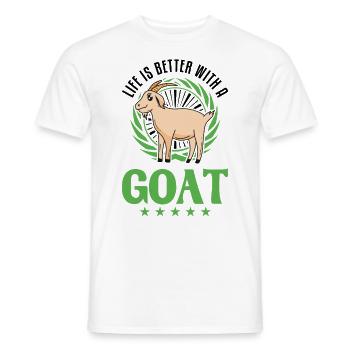 La vie est meilleure avec une chèvre Ziegenwirt Ziege - T-shirt homme - blanc - Devant - AI Model Male 178 dark (178cm)