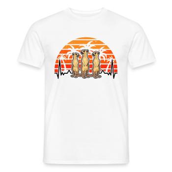 Suricate Heartbeat Rétro Suricate - T-shirt homme - blanc - Devant - AI Model Male 178 dark (178cm)
