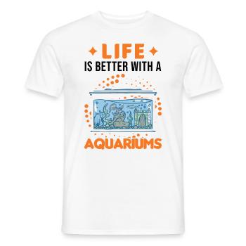 La vie est meilleure avec un Aquariums Aquascaping - T-shirt homme - blanc - Devant - AI Model Male 178 dark (178cm)