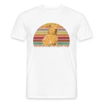 Capybara Retro Wasserschwein Vintage - T-shirt homme - blanc - Devant - AI Model Male 178 dark (178cm)