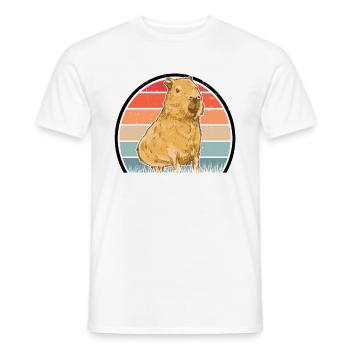 Capybara Retro Wasserschwein Vintage - T-shirt homme - blanc - Devant - AI Model Male 178 dark (178cm)