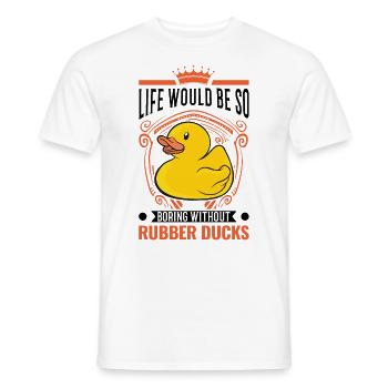 Canard en caoutchouc Cadeau Canard Grinçant Canard Bain Canard - T-shirt homme - blanc - Devant - AI Model Male 178 dark (178cm)