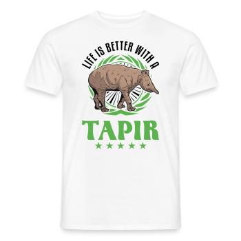 Life is better with a Tapir - Men's T-Shirt - white - Front - AI Model Male 178 dark (178cm)