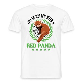 La vie est meilleure avec un panda roux roter panda - T-shirt homme - blanc - Devant - AI Model Male 178 dark (178cm)