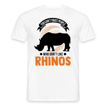 Rhinocéros Cadeau Rhinocéros - T-shirt homme - blanc - Devant - AI Model Male 178 dark (178cm)