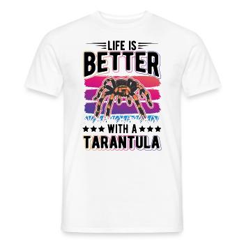 La vie est meilleure avec une Tarentule Tarantel - T-shirt homme - blanc - Devant - AI Model Male 178 dark (178cm)