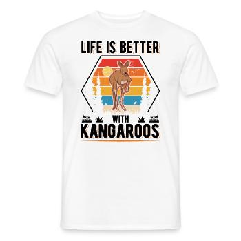 La vie est meilleure avec Kangaroos Australia Kangaroo - T-shirt homme - blanc - Devant - AI Model Male 178 dark (178cm)