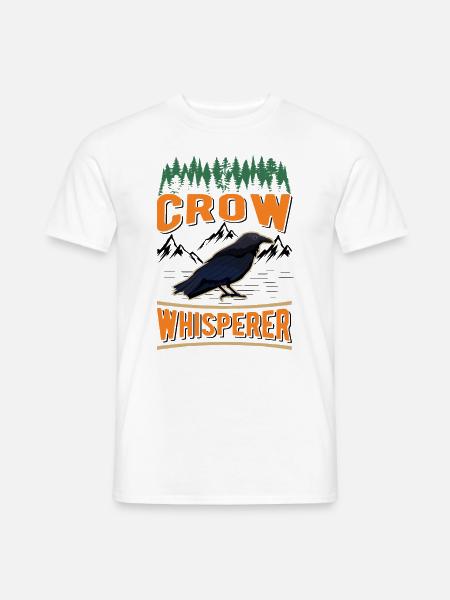 Krähen Flüsterer Rabe Rabenkrähe Krähenzüchter - Männer T-Shirt - Weiß