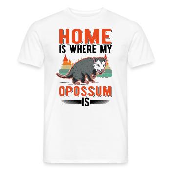 Home is where my Opossum is Possum Beutelratte - Männer T-Shirt - Weiß - Vorne - AI Model Male 178 dark (178cm)
