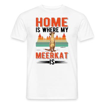 La maison est l’endroit où se trouvent mes suricates - T-shirt homme - blanc - Devant - AI Model Male 178 dark (178cm)