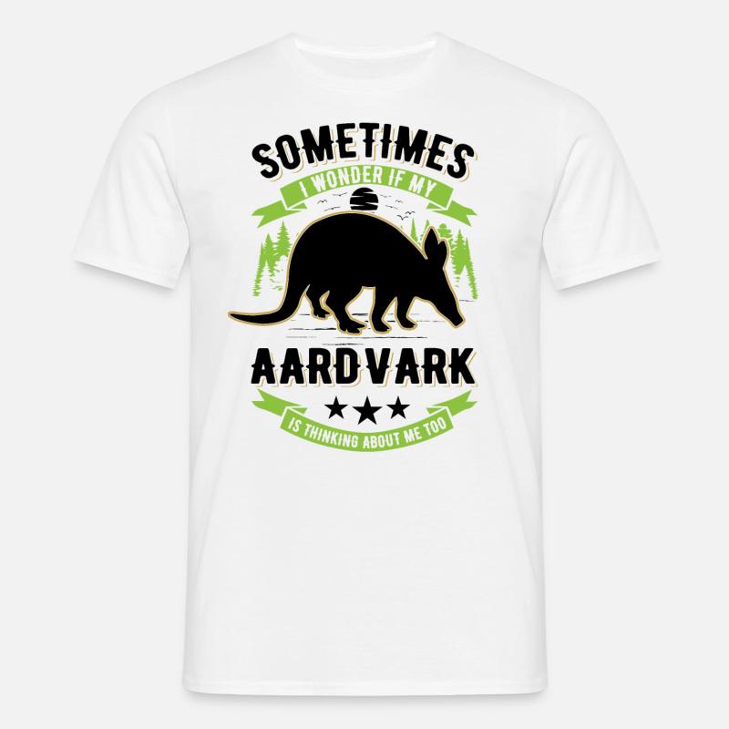 Erdferkel Geschenk Aardvark - Männer T-Shirt - Weiß