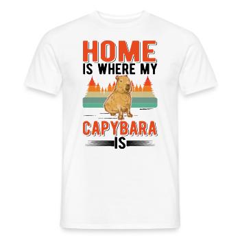 Home is where my Capybara is - Männer T-Shirt - Weiß - Vorne - AI Model Male 178 dark (178cm)