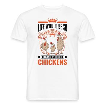 Poulets Élevage de poulets Éleveur de poulet - T-shirt homme - blanc - Devant - AI Model Male 178 dark (178cm)
