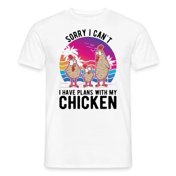 Poulets Élevage de poulets Éleveur de poulet - T-shirt homme - blanc - Devant - AI Model Male 178 dark (178cm)
