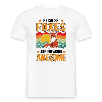 Because Foxes are freaking awesome Fuchs - Men's T-Shirt - white - Front - AI Model Male 178 dark (178cm)