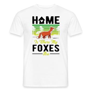 Home is where my Foxes are Fuchs - Men's T-Shirt - white - Front - AI Model Male 178 dark (178cm)