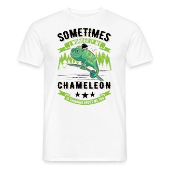 Caméléon Cadeau Caméléon - T-shirt homme - blanc - Devant - AI Model Male 178 dark (178cm)