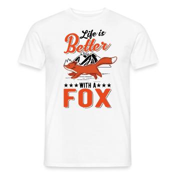 La vie est meilleure avec un Fox Rotfuchs Fuchs - T-shirt homme - blanc - Devant - AI Model Male 178 dark (178cm)