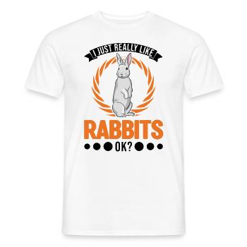 I just really like Rabbits Hase Kaninchen - Männer T-Shirt - Weiß - Vorne - AI Model Male 178 dark (178cm)