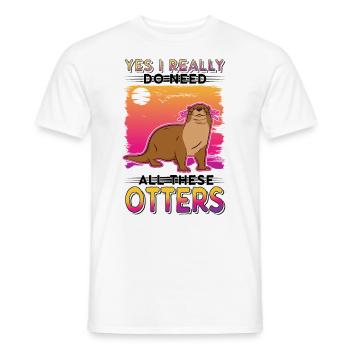 Loutre Cadeau Loutre Loutre Loutre Loutre de mer - T-shirt homme - blanc - Devant - AI Model Male 178 dark (178cm)