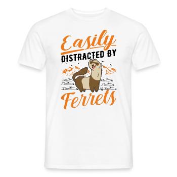 Facilement distrait par les furets Frettchen - T-shirt homme - blanc - Devant - AI Model Male 178 dark (178cm)