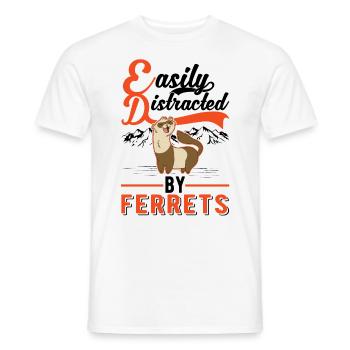 Facilement distrait par les furets Frettchen - T-shirt homme - blanc - Devant - AI Model Male 178 dark (178cm)
