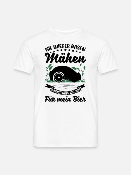 Mähroboter Bier Rasenmähroboter - Männer T-Shirt - Weiß