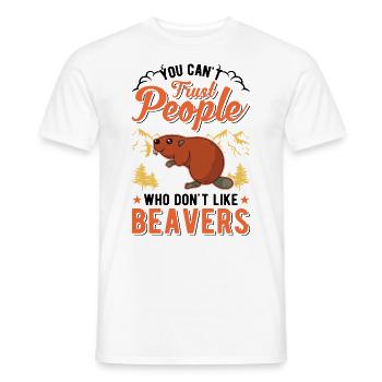 Beaver Beaver Dam Gift Beaver - Men's T-Shirt - white - Front - AI Model Male 178 dark (178cm)