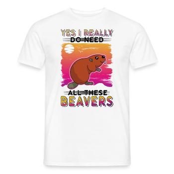 Beaver Beaver Dam Gift Beaver - Men's T-Shirt - white - Front - AI Model Male 178 dark (178cm)