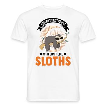 Sloth lover - Men's T-Shirt - white - Front - AI Model Male 178 dark (178cm)