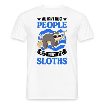 Sloth lover - Men's T-Shirt - white - Front - AI Model Male 178 dark (178cm)