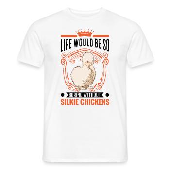 La vie serait tellement ennuyeuse sans Silkie Chickens - T-shirt homme - blanc - Devant - AI Model Male 178 dark (178cm)