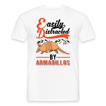 Easily distracted by Armadillo's Armadillo - Men's T-Shirt - white - Front - AI Model Male 178 dark (178cm)