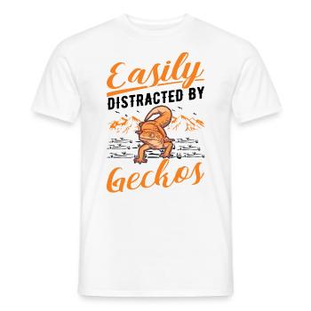 Easily distracted by Geckos Leopardgecko - Männer T-Shirt - Weiß - Vorne - AI Model Male 178 dark (178cm)