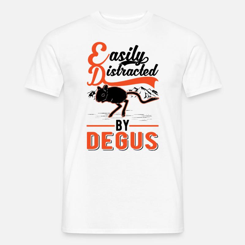 Easily distracted by Degus - Männer T-Shirt - Weiß
