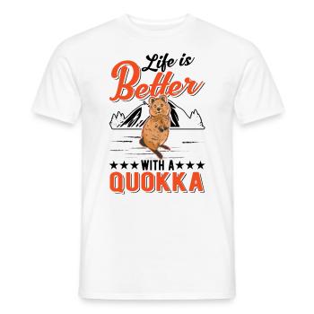 Life is better with a Quokka Short-tailed Kangaroo - Men's T-Shirt - white - Front - AI Model Male 178 dark (178cm)