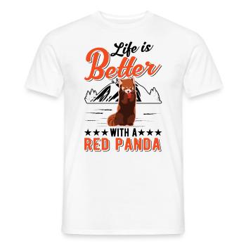La vie est meilleure avec un panda roux - T-shirt homme - blanc - Devant - AI Model Male 178 dark (178cm)