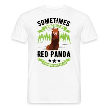 Red Panda Cadeau Chat Ours Panda Rouge - T-shirt homme - blanc - Devant - AI Model Male 178 dark (178cm)