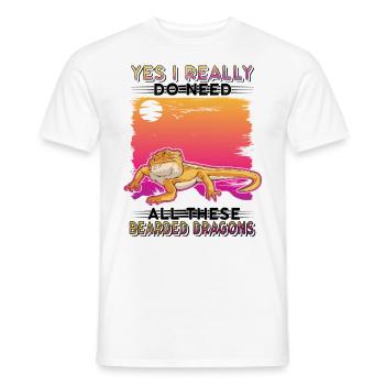 Bearded Dragon Gift Bearded Dragon - Men's T-Shirt - white - Front - AI Model Male 178 dark (178cm)