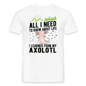Axolotl Cadeau Amphibien à queue - T-shirt homme - blanc - Devant - AI Model Male 178 dark (178cm)