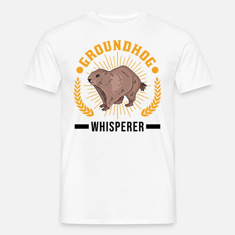 Murmeltier Flüsterer Groundhog Waldmurmeltier - Männer T-Shirt - Weiß