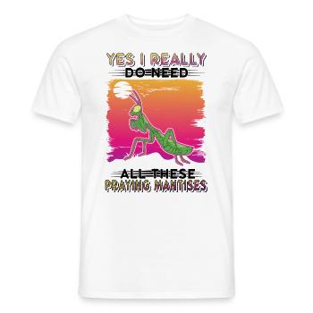 Gottesanbeterin Geschenk Mantis Fangschrecke - Männer T-Shirt - Weiß - Vorne - AI Model Male 178 dark (178cm)