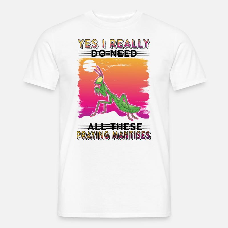 Gottesanbeterin Geschenk Mantis Fangschrecke - Männer T-Shirt - Weiß
