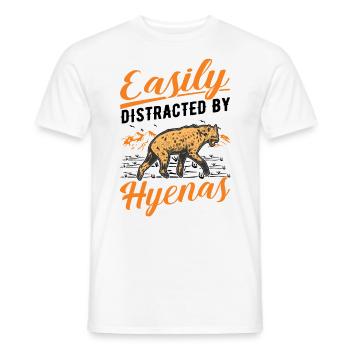 Facilement distrait par les hyènes Erdwolf Hyène - T-shirt homme - blanc - Devant - AI Model Male 178 dark (178cm)