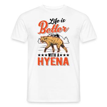 La vie est meilleure avec une hyène - T-shirt homme - blanc - Devant - AI Model Male 178 dark (178cm)